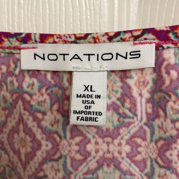 Bundle XL Notations blouse and brown floral Apt 9 3/4 sleeve top - Picture 4 of 7